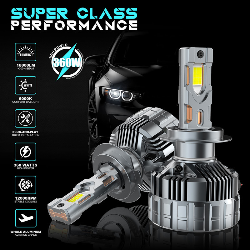 Alta potencia V33SLED faro 360W ultra brillante ajustable potencia láser LED delantero H7