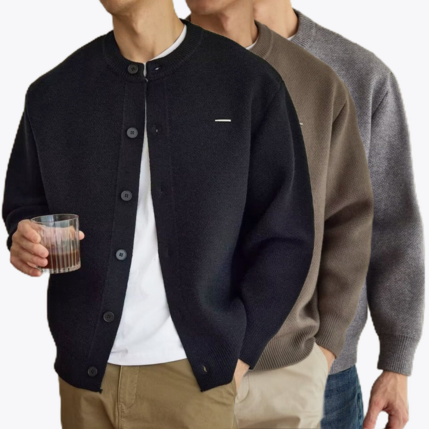 Explosiones transfronterizas de tamaño europeo suéter de jersey de gran tamaño cardigán chaqueta de color sólido fábrica de negocios al por mayor