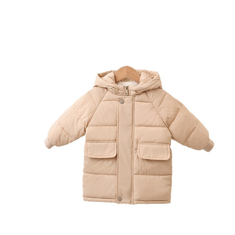 Chaqueta de plumón para niños niñas y niños largos sobre la rodilla niños pequeños bebés 2025 marca de aire extranjero más gruesa