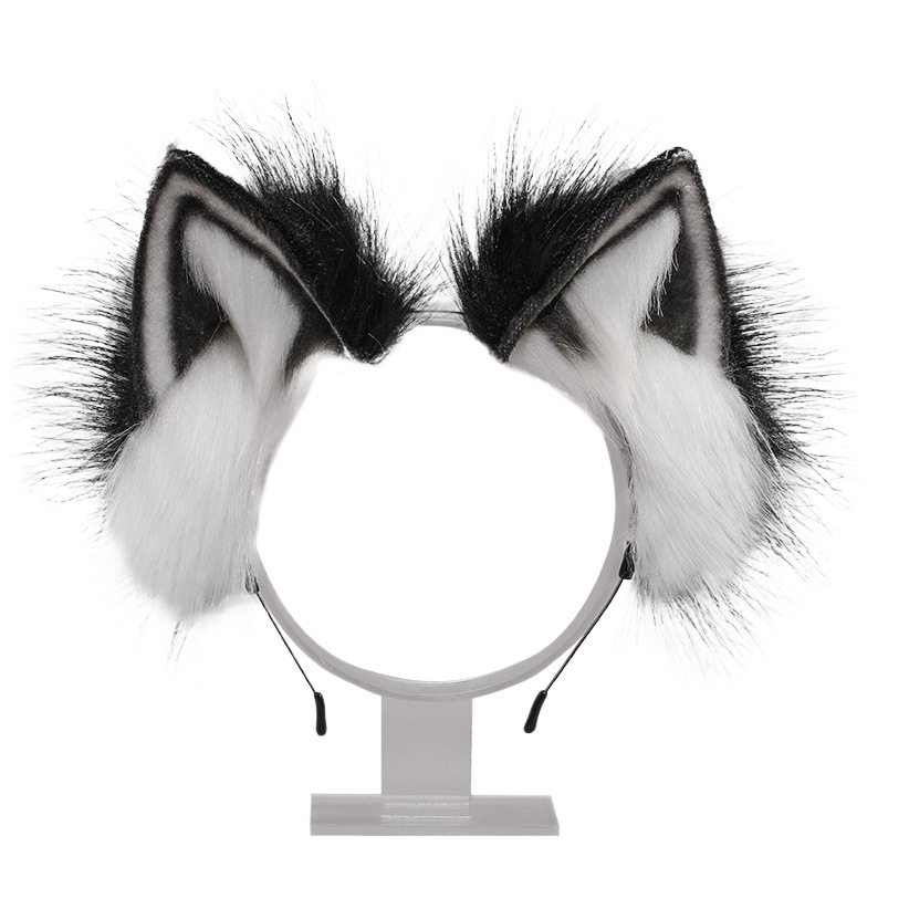Diadema de oreja de bestia japonesa hecha a mano Lolita tocado oreja de gato zorro horquilla de felpa accesorios para el cabello orejas de bestia de simulación hecha a mano