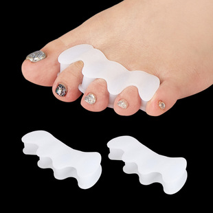 Factory Direct Sales Silicone Toe Three-Hole Toe Separator Hallux Valgus Corrector Five-Toe Separator Thumb