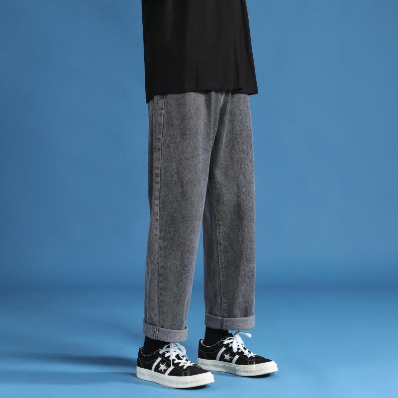 Pantalones de los hombres rectos flojos de los hombres de los pantalones vaqueros que drapean los pantalones a juego de los hombres de moda del estilo de Hong Kong