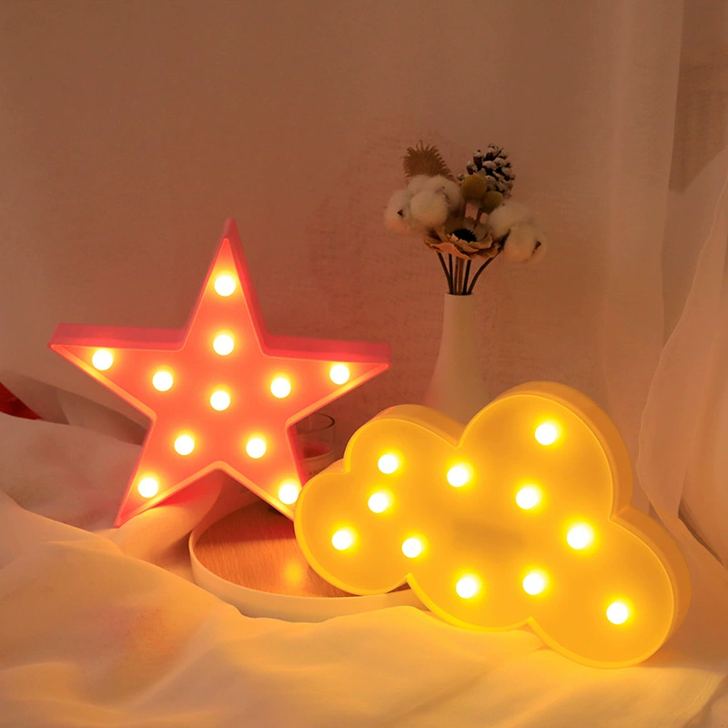 LED shape lamp, warm white, creative decorative shapes (moon, star, cloud, cactus, more)