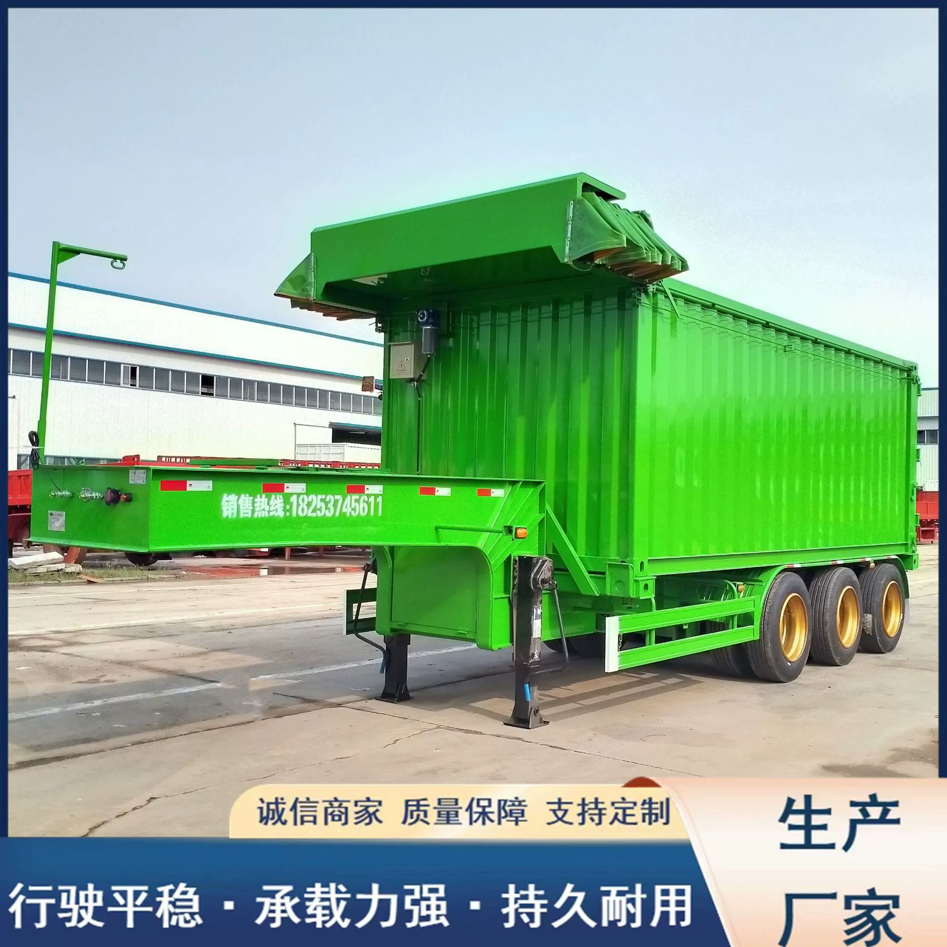 Порт 20-футовый контейнерный транспорт полуприцеп скелетный бокс задний самосвал самосвал Little Bee