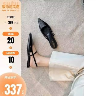 [sheii Su Yinyin] Chunye Monroe ~ genuine leather pointed stiletto heels ol commuter shoes women's back empty sandals