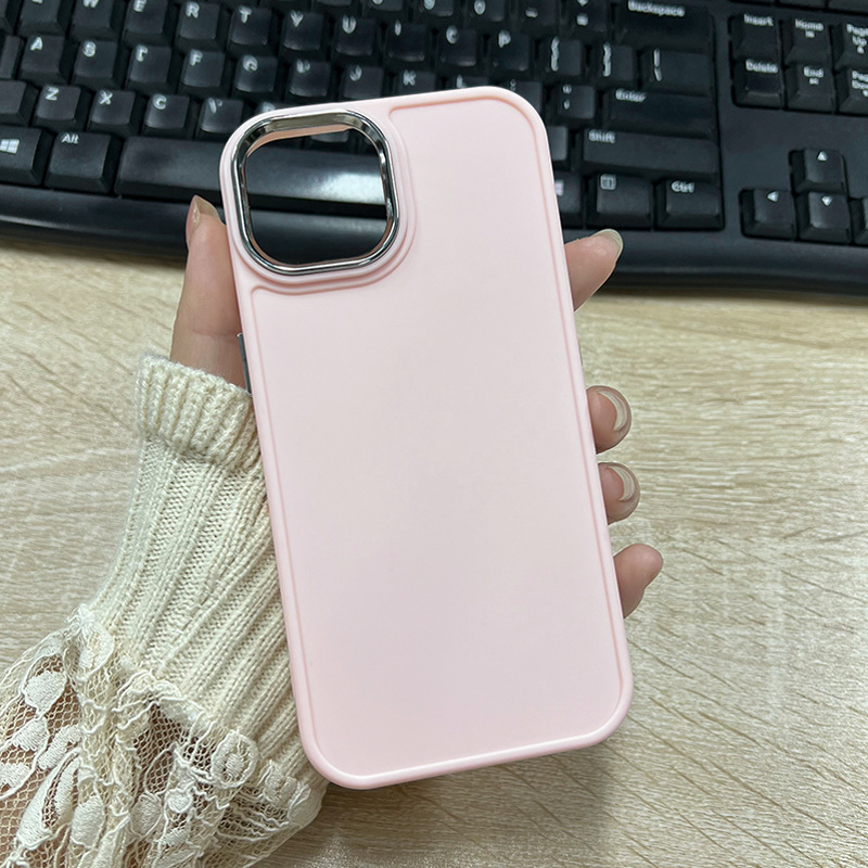 网红TPU电镀相框适用iPhone17手机壳苹果15纯色素材壳13/14保护套|undefined