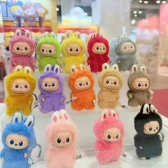 拉布布泡泡玛特4.0迷你labubu搪胶毛绒玩偶挂件玩具盲盒娃娃公仔