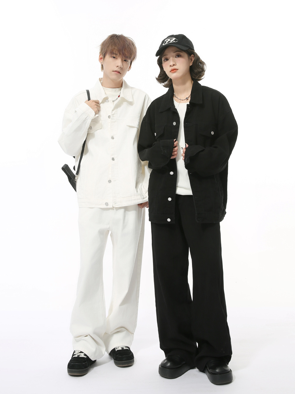 MTLCLOTHES para hombre | Nuevos productos de otoño Chaqueta de solapa salvaje de color sólido americano Pantalones casuales Traje de mezclilla