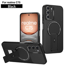适用OPPO Reno15F品盾碳纤维纹手机壳A6磁吸支架Realme C85保护套