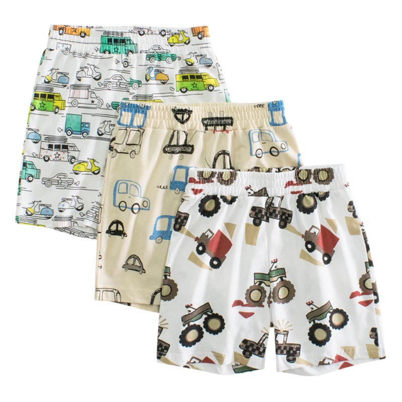 27 niños transfronterizos ropa para niños al por mayor pantalones cortos para niños de dibujos animados coche bebé niños pantalones transpirable casa delgada