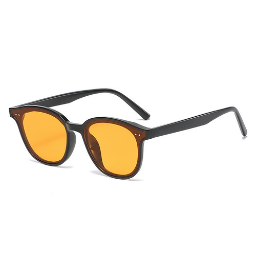 Couple sunglasses  new trendy female sense ins anti-UV slimming brown sunglasses for men driving