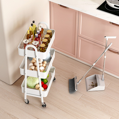 Portable multi-tiered storage shelf with wheels, perfect for under-the-desk use—ideal for dorm rooms to organize books, snacks, and toys.