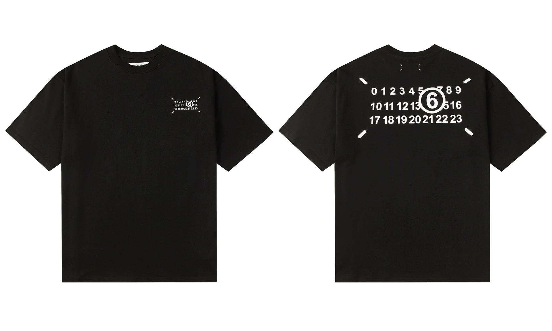 Maison Margiela 24SS коллекция MM6 цифровой узор круглый вырез мужской и женский модный бренд укороченный рукав футболка серия