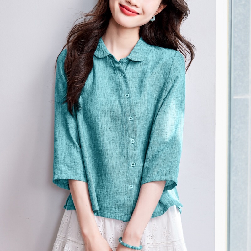 2026 New Style Linen Shirt for Women, Fashionable and Age-Reducing Texture, Elegant and Versatile Top for Middle-Aged Moms 2026 New Style Linen Shirt for Women, Fashionable and Age-Reducing Texture, Elegant and Versatile Top for Middle-Aged Moms