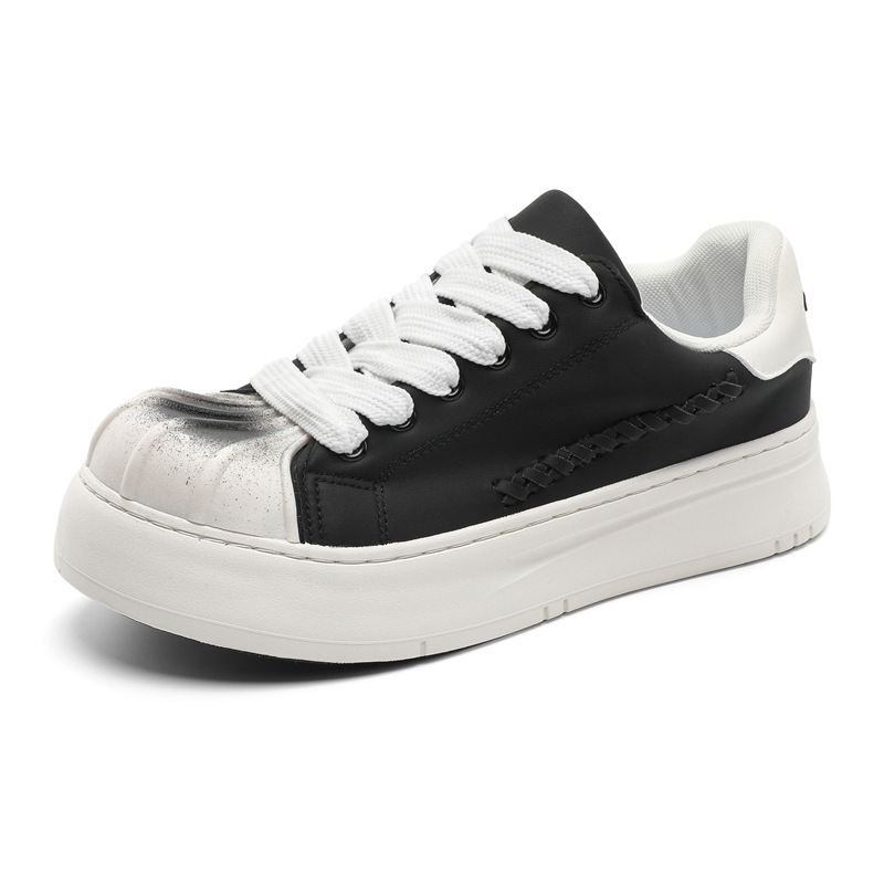 Zapatos casuales deportivos 2025 nuevos zapatos de moda con cabeza de concha de inyección de tinta zapatos de tabla de cabeza grande de corte bajo al aire libre zapatos de hombre de comercio exterior al por mayor