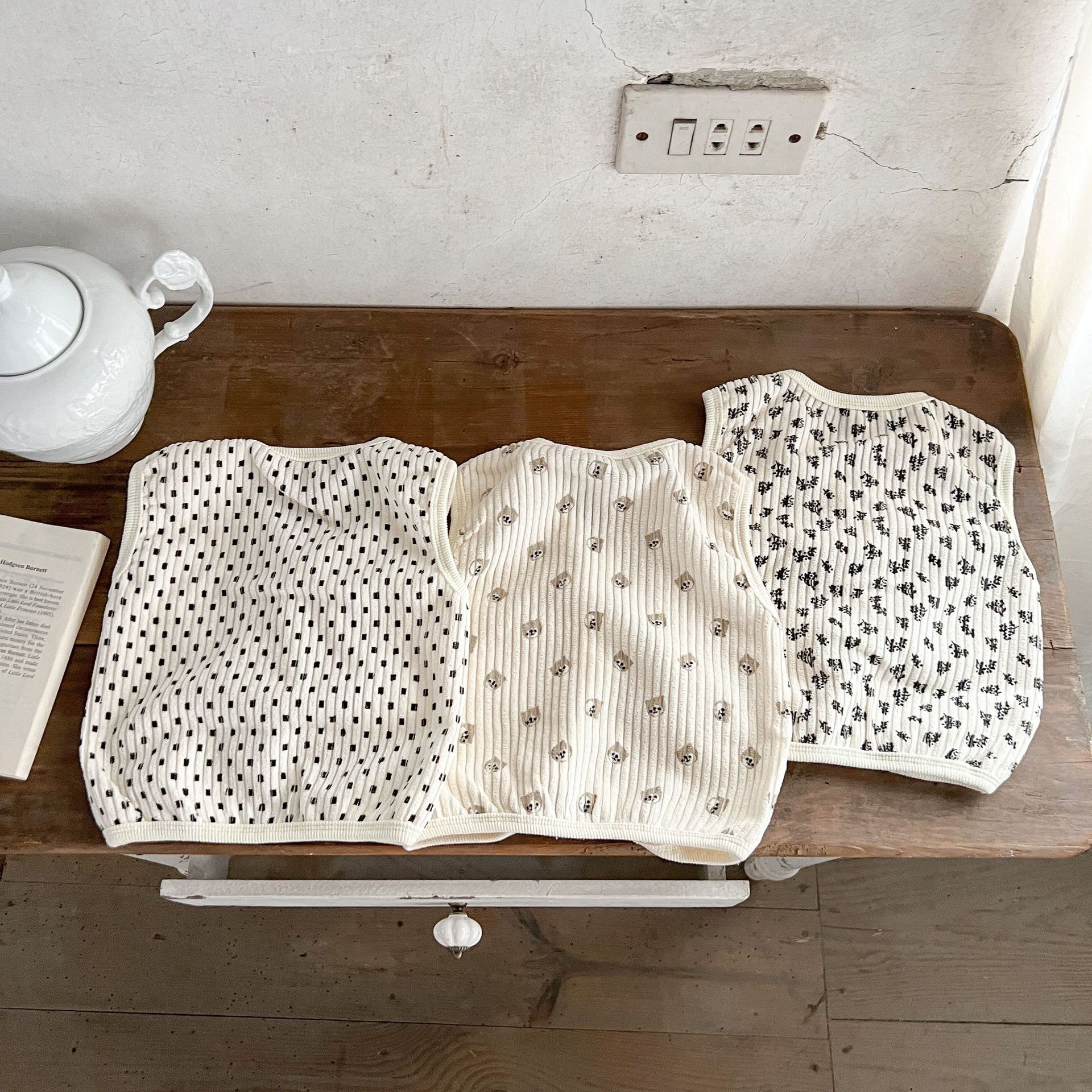 Otoño ins2023 estilo coreano todo partido pit PANA cardigan chaleco PANA impreso cardigan para niños y niñas