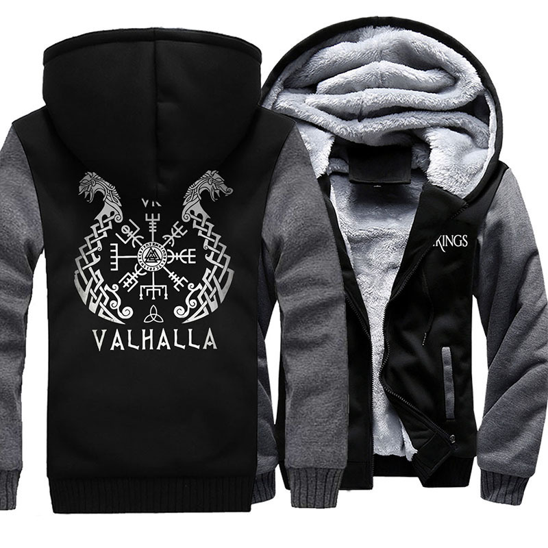 Free Shipping Autumn and Winter Fleece-lined Thickened Warm Jacket Men's Fashionable Youth Large Size Printed Sweater Men's Hooded Sportswear