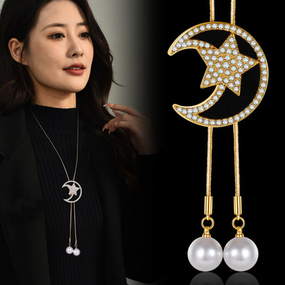 Xingyue Pearl tassels sweater chain Versatile fashion Moon have more cash than can be accounted for Necklace Autumn and winter Best Sellers Manufactor Direct selling