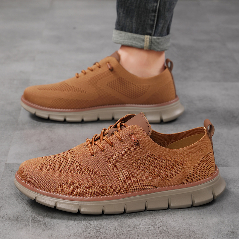 2025 New Cross-Border Lightweight Lace-Up Casual Men's Shoes Breathable Fly-Knit Loafers Men's Large Size Men Loafers 2025 New Cross-Border Lightweight Lace-Up Casual Men's Shoes Breathable Fly-Knit Loafers Men's Large Size Men Loafers