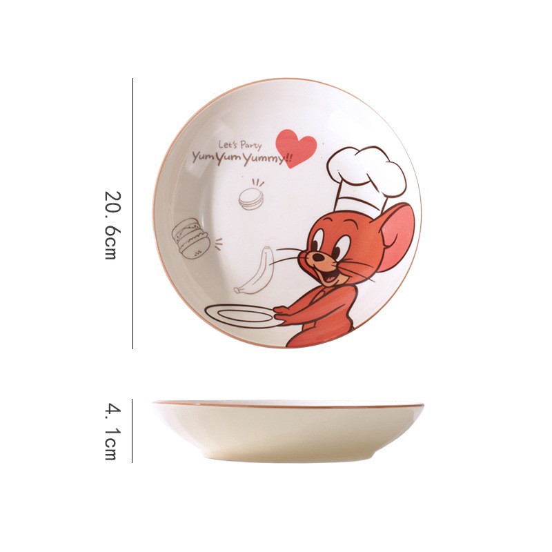 Tazón de cerámica de gato y ratón 2025 nuevo juego de tazón tazón de arroz de dibujos animados tazón de arroz de alto valor para comer