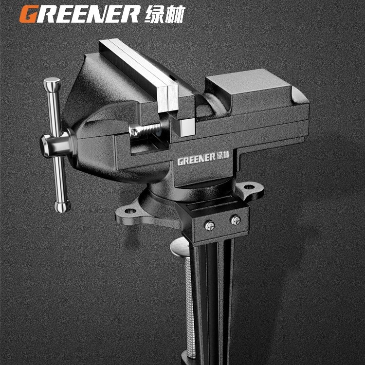 绿林台钳小型多功能家用万向迷你台虎桌钳工作台小虎钳台木工军霞