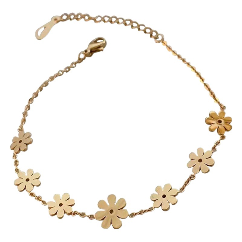 No se desvanece Daisy tobillera hembra ins estilo nicho Avanzada Fresca dulce flor anillo de la pierna sexy Mori celebridad en línea