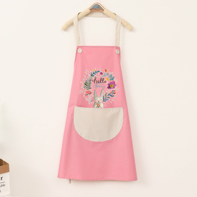 エプロン家庭用キッチン防水防油女性作業服アニメ韓国版ファッションエプロン印字ロゴ卸売り代発|undefined