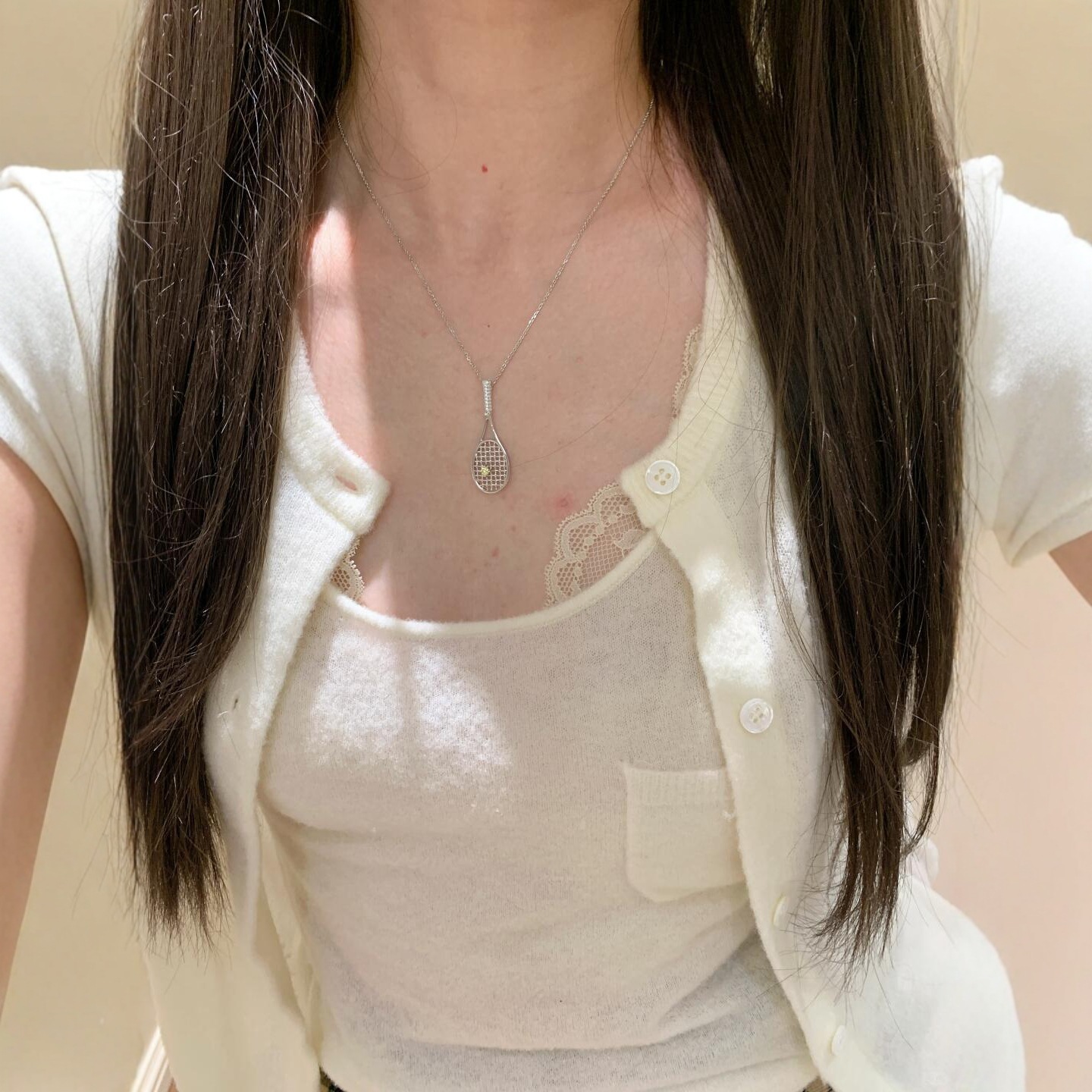 Collana a forma di racchetta da tennis per uomo e donna_voghion.com