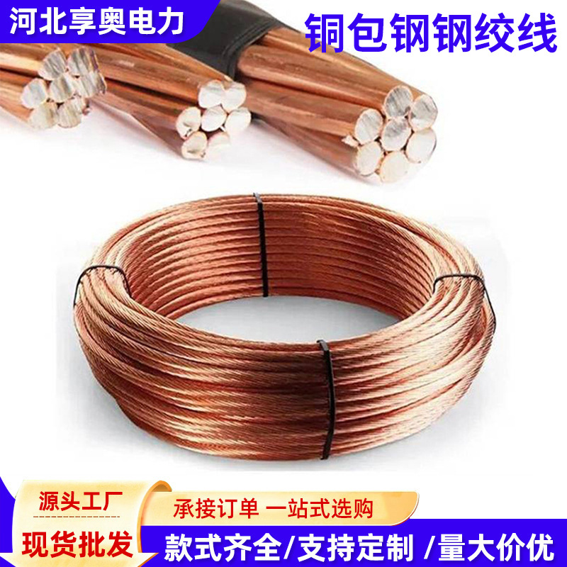 批发铜包钢绞线 镀铜钢绞线防雷接地电镀铜绞线接地圆铜绞线厂家