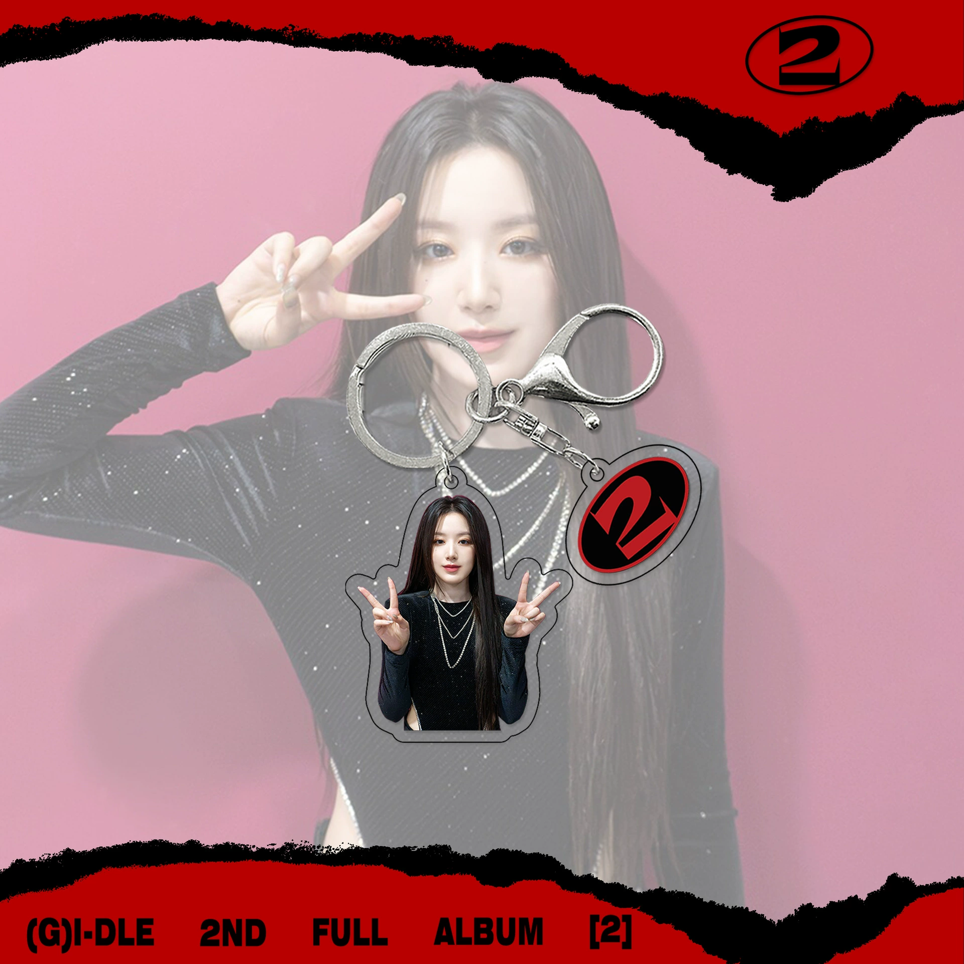 Ключница (G)I-DLE, второй альбом “Super Lady”, акриловый набор из 2 предметов, 5,5 см