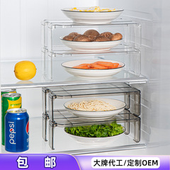 冷蔵庫の棚の内部の多層の台所用品の家庭用大全は階層的に台の食器棚の調味料の瓶の収納棚を隔てています。