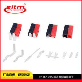 PP15A30A45A单极插头PCB接板连接器90°插板端子接插件电源连接器