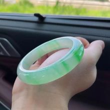 【顺丰包邮】高端A冰种缅甸老坑金丝阳绿飘花手镯正圈玉镯子转运