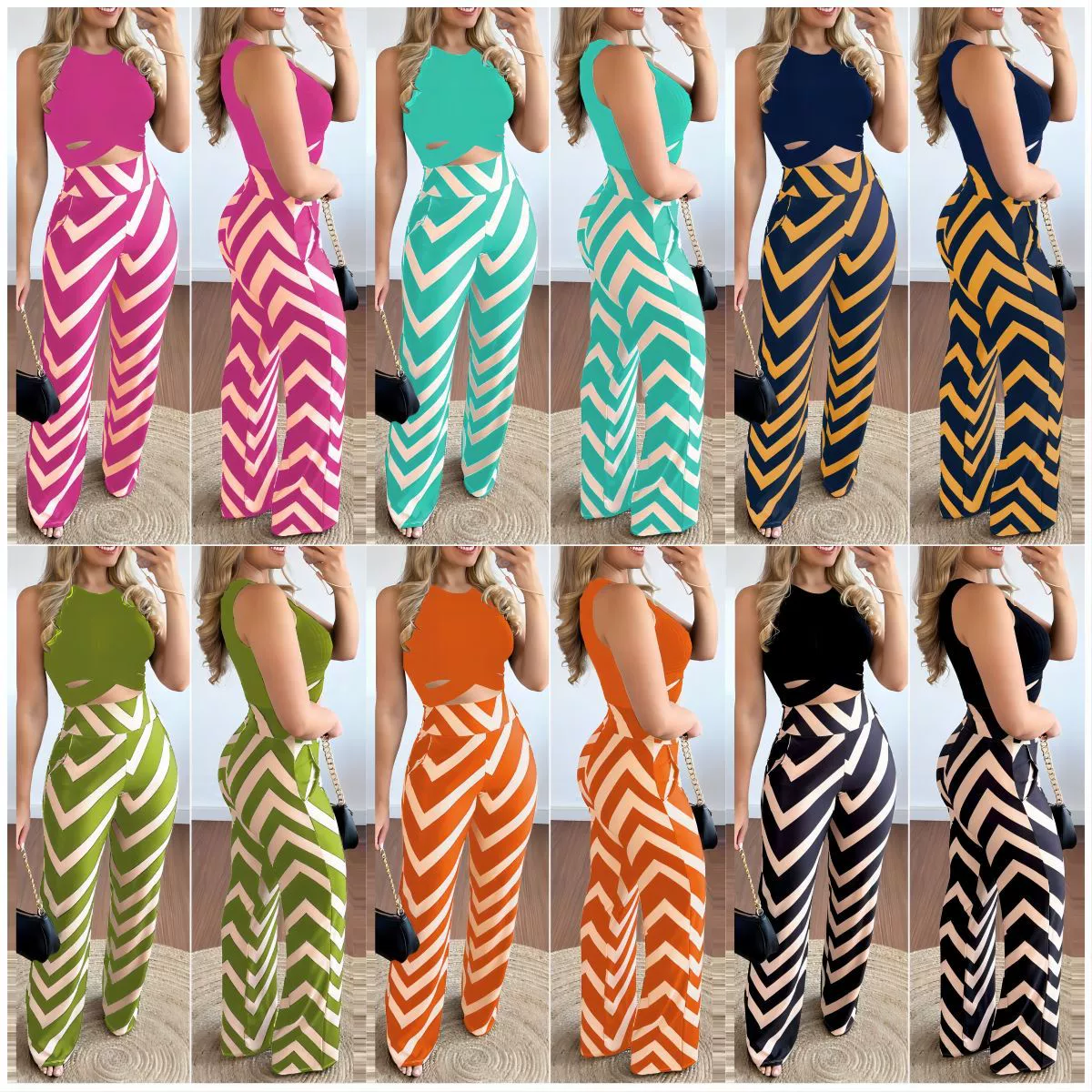 Весенний комплект 2023: милый, свежий и нежный жилет и брюки с широкими штанинами, без рукавов, повседневный, универсальный, модный и трендовый.