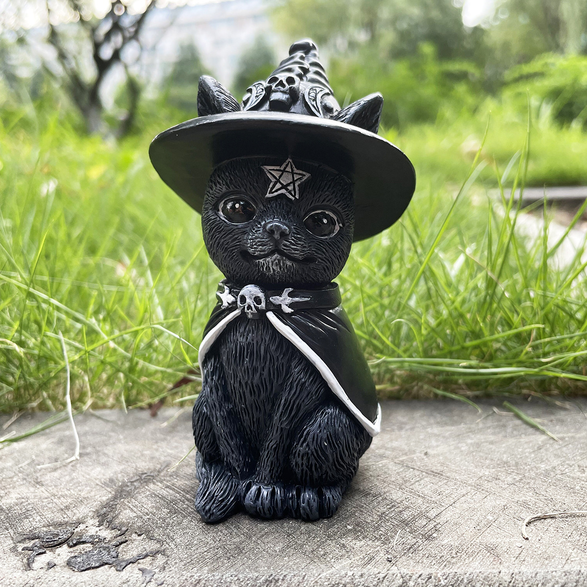 New Creative Halloween Magic Cat Resin Craft Ornament Halloween Gift Decorations display picture 3