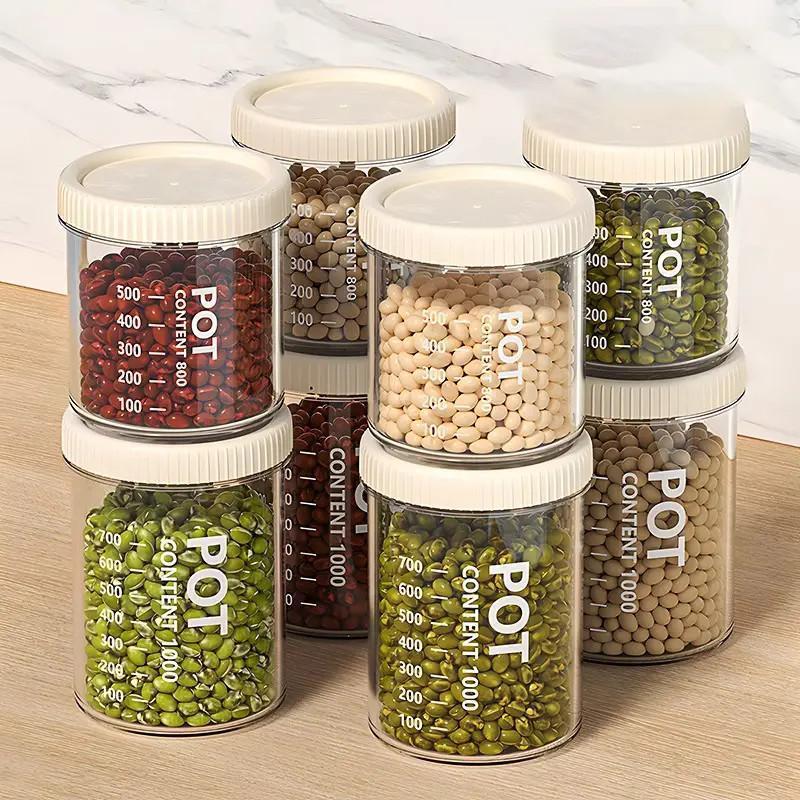 Transparent storage jar box, practical kitchen storage jar, airtight sealed jar for grains, coffee beans, food, and dry goods