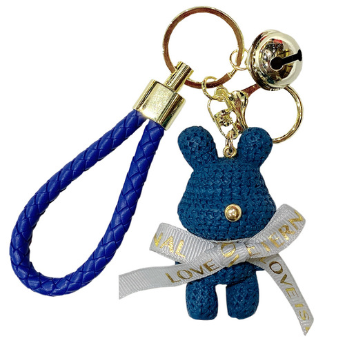 Internet celebrity Nordic resin wool rabbit bear keychain fashion couple bag car key chain pendant small gift