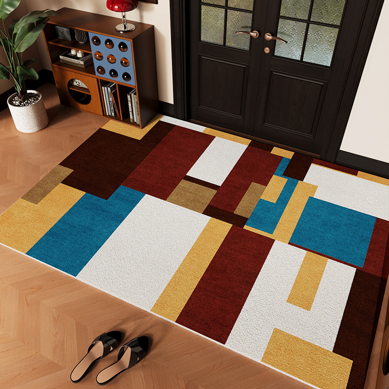 Bauhaus anillo de seda azul almohadilla de suelo antideslizante puerta de entrada almohadilla de suelo en el vestíbulo raspar barro raspar tierra almohadilla de pie de un agente de pelo