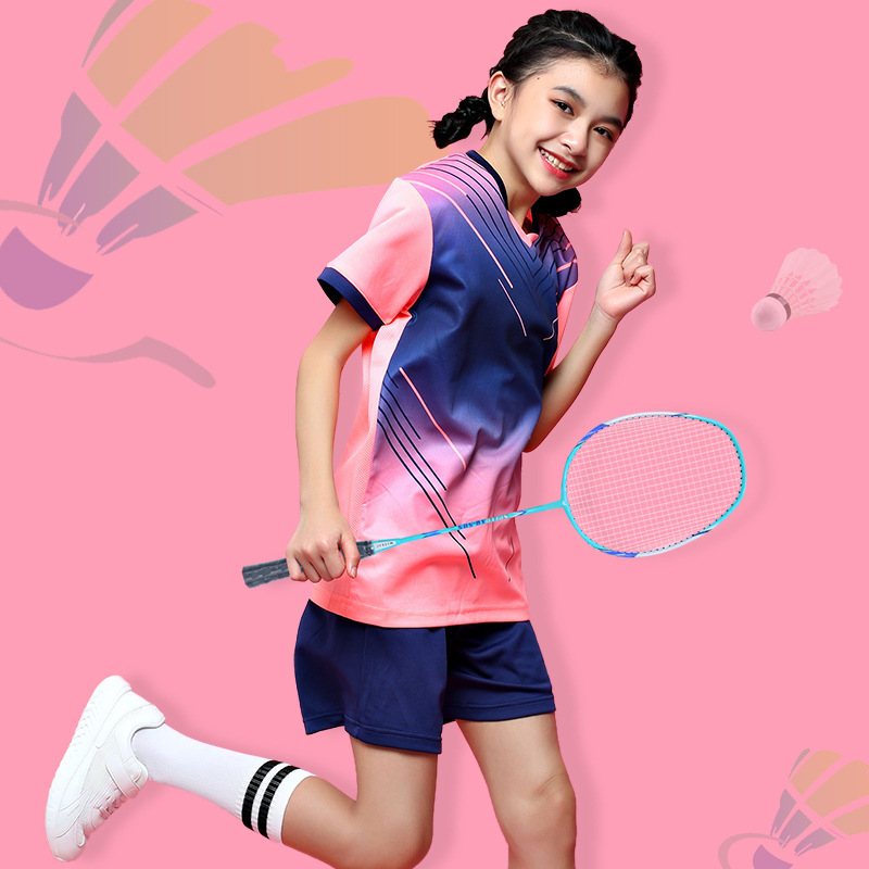 Children's Badminton Clothing Girls Summer New Style Boys Competition Training Clothing Children's Badminton Clothing Customization