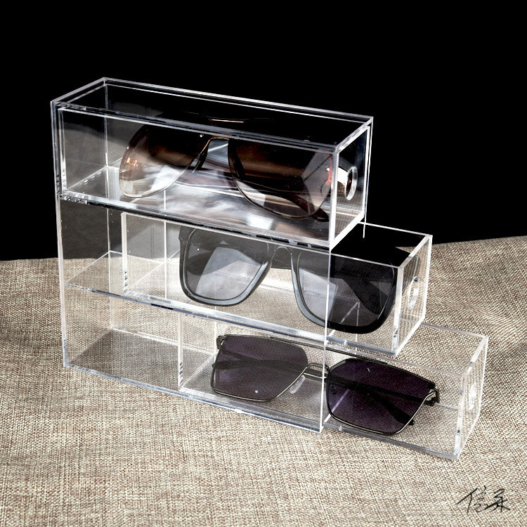 眼镜货架展示架店铺橱窗三层太阳镜陈列架子饰品小物件收纳盒