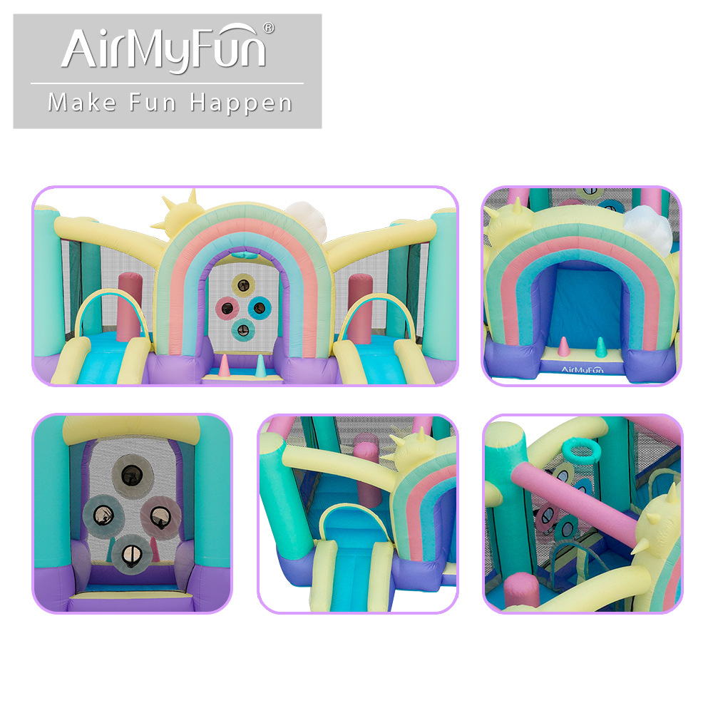 AMF | Niños castillo inflable pequeño hogar trampolín inflable tobogán inflable interior niños paraíso castillo