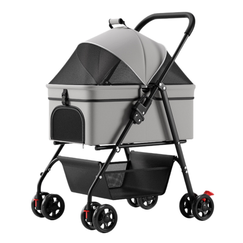 Carrito Separable para Mascotas Metal Plegable para Perros y Gatos Viajes