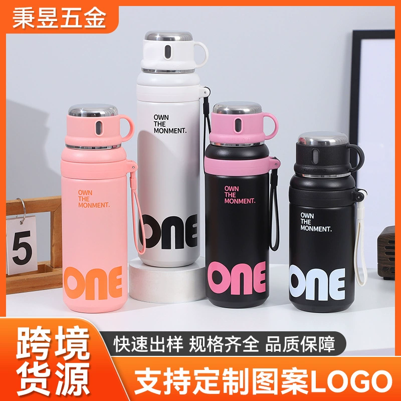 Новая большая термокружка, портативная вакуумная кружка для улицы с двумя способами питья, бытовая двухслойная термокружка из нержавеющей стали 316 с соломинкой.