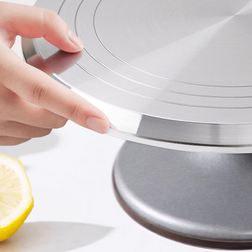 Polished stainless steel round cake decorating stand, plastic cake turntable, aluminum alloy cake turntable