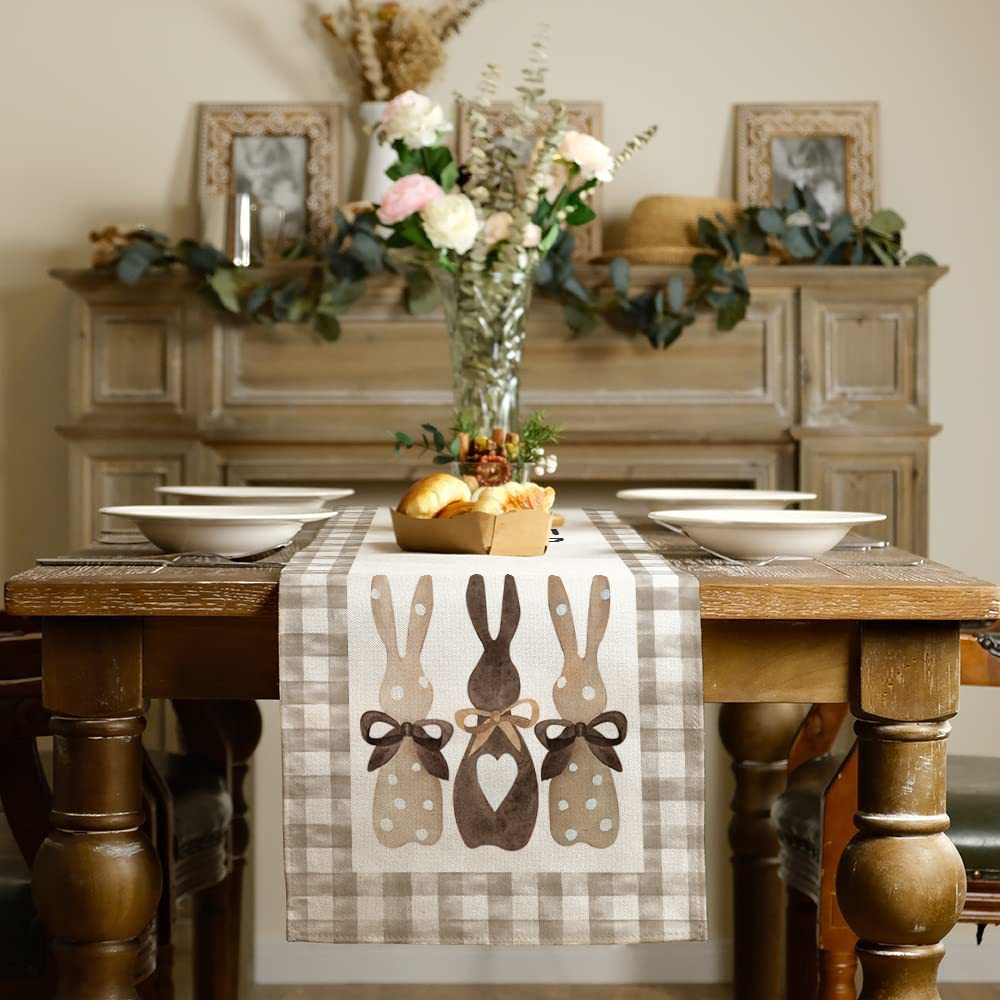 Easter Pastoral Rabbit Letter Linen Tablecloth display picture 1