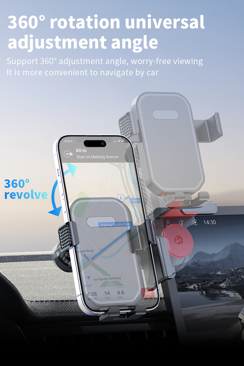 Car Mobile Phone Holder Multi-Functional Alloy New Energy Central Control Display Navigation Universal Non-Destructive Mobile Phone Support Bracket