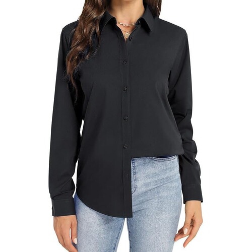 Women's Long-Sleeve White Collared Shirts for Casual Wear and Commuting with Cross-Border Shipping Options