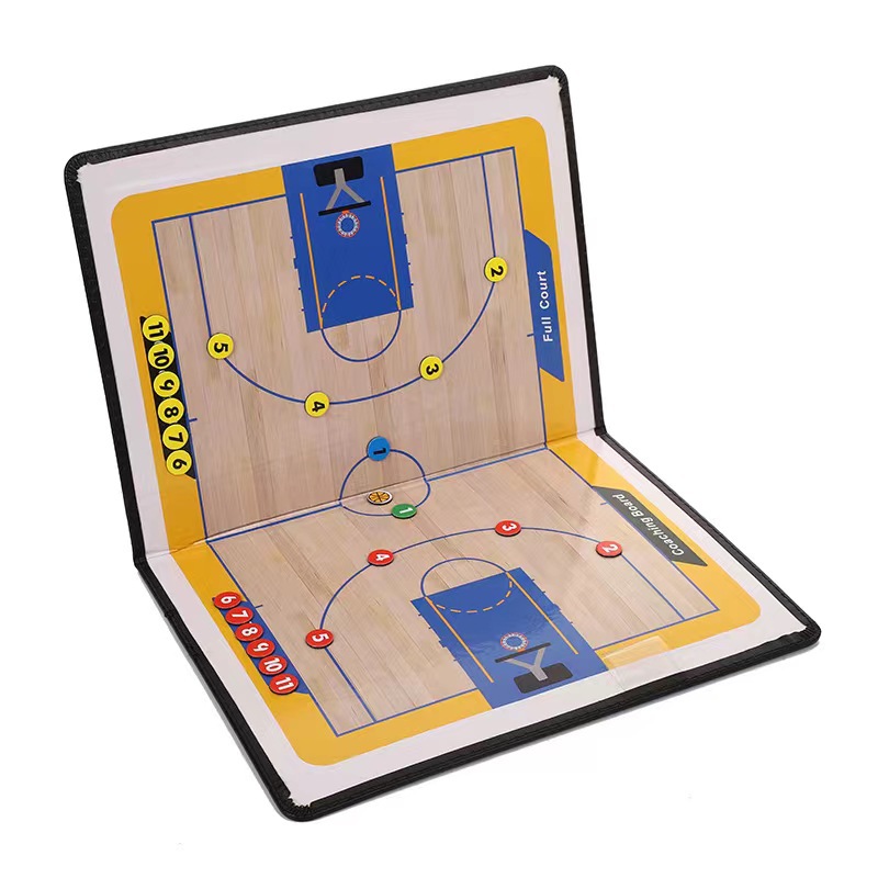 Basketball tactics board, foldable magnetic battle board, basketball tactics sand table, coach demonstration board with chess pieces and pen.