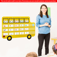 全店直供英語教具單詞拼讀造句子巴士插卡袋bus pocket chart