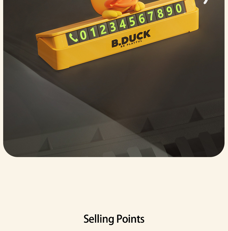 Little Yellow Duck Temporary Parking Phone Number Plate, Hidden Car Moving Number Plate, Cute Car Accessories